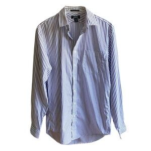 Lands' End No Iron Supima Pinpoint Tailored Fit Dress Shirt Size 15.5 - 36 Tall